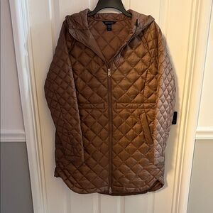 Beautiful rust colored Quilted Hooded Jacket